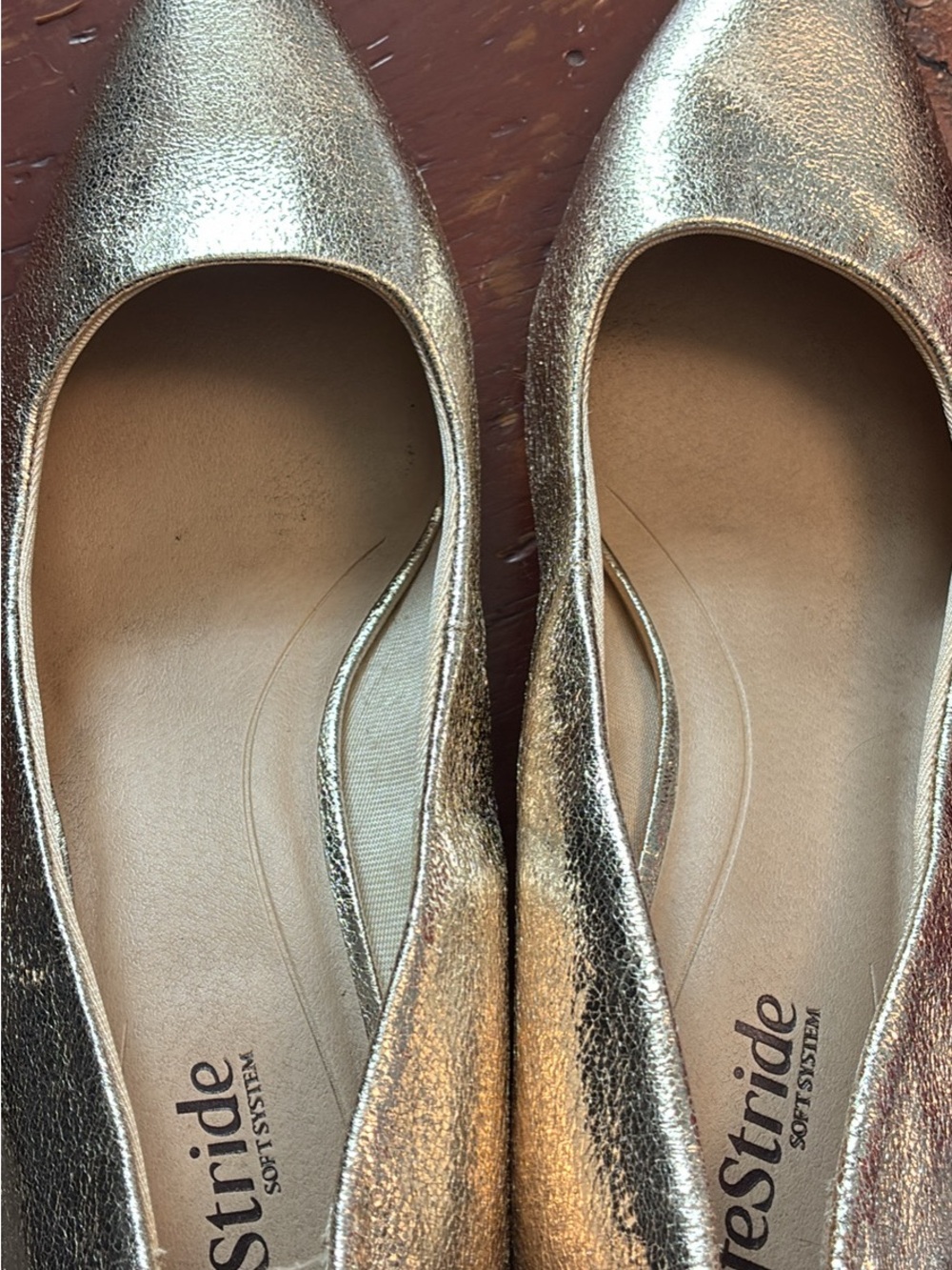 Metallic Gold Ballet heels